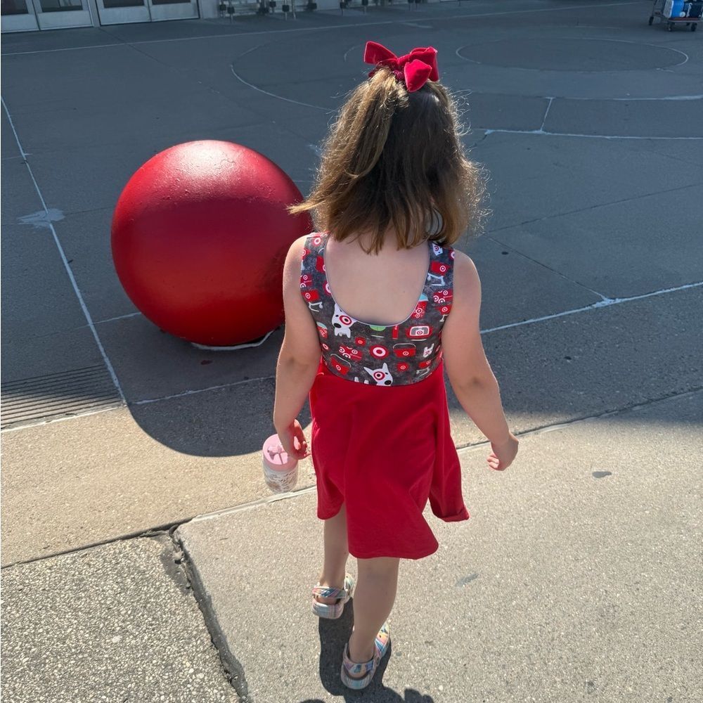 Handmade Custom Target Bullseye Twirl Power Tank Dress Sz 6